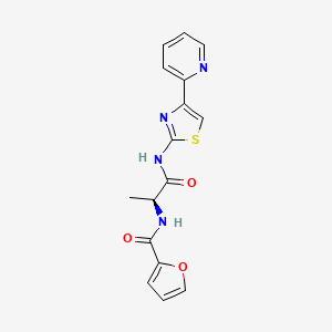 molecular formula C16H14N4O3S B7471140 N-[(2S)-1-oxo-1-[(4-pyridin-2-yl-1,3-thiazol-2-yl)amino]propan-2-yl]furan-2-carboxamide 
