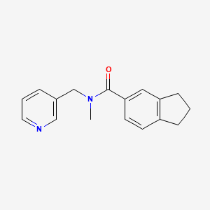 molecular formula C17H18N2O B7471151 N-methyl-N-(pyridin-3-ylmethyl)-2,3-dihydro-1H-indene-5-carboxamide 