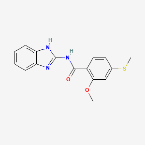 molecular formula C16H15N3O2S B7471167 N-(1H-benzimidazol-2-yl)-2-methoxy-4-methylsulfanylbenzamide 