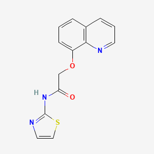 molecular formula C14H11N3O2S B7471173 2-quinolin-8-yloxy-N-(1,3-thiazol-2-yl)acetamide 