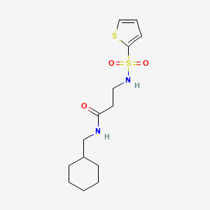 molecular formula C14H22N2O3S2 B7471185 N-(cyclohexylmethyl)-3-(thiophen-2-ylsulfonylamino)propanamide 