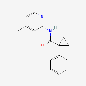 molecular formula C16H16N2O B7471208 N-(4-methylpyridin-2-yl)-1-phenylcyclopropane-1-carboxamide 