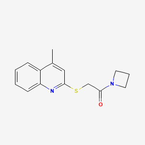molecular formula C15H16N2OS B7471225 1-(Azetidin-1-yl)-2-(4-methylquinolin-2-yl)sulfanylethanone 