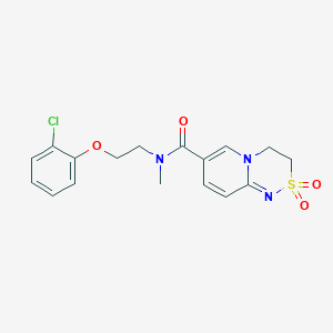molecular formula C17H18ClN3O4S B7471233 N-[2-(2-chlorophenoxy)ethyl]-N-methyl-2,2-dioxo-3,4-dihydropyrido[2,1-c][1,2,4]thiadiazine-7-carboxamide 