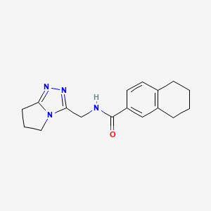 molecular formula C17H20N4O B7471240 N-(6,7-dihydro-5H-pyrrolo[2,1-c][1,2,4]triazol-3-ylmethyl)-5,6,7,8-tetrahydronaphthalene-2-carboxamide 