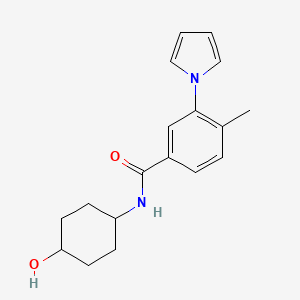 molecular formula C18H22N2O2 B7471246 N-(4-hydroxycyclohexyl)-4-methyl-3-pyrrol-1-ylbenzamide 