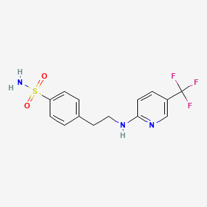 molecular formula C14H14F3N3O2S B7471270 4-[2-[[5-(Trifluoromethyl)pyridin-2-yl]amino]ethyl]benzenesulfonamide 