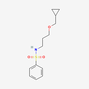 molecular formula C13H19NO3S B7471307 N-[3-(cyclopropylmethoxy)propyl]benzenesulfonamide 