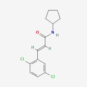 molecular formula C14H15Cl2NO B7471351 (E)-N-cyclopentyl-3-(2,5-dichlorophenyl)prop-2-enamide 