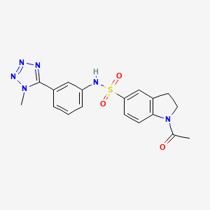 molecular formula C18H18N6O3S B7471365 1-acetyl-N-[3-(1-methyltetrazol-5-yl)phenyl]-2,3-dihydroindole-5-sulfonamide 