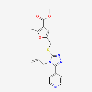 molecular formula C18H18N4O3S B7471373 Methyl 2-methyl-5-[(4-prop-2-enyl-5-pyridin-4-yl-1,2,4-triazol-3-yl)sulfanylmethyl]furan-3-carboxylate 
