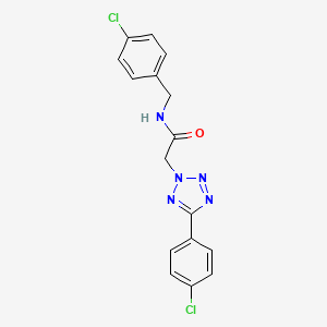 molecular formula C16H13Cl2N5O B7471441 N-[(4-chlorophenyl)methyl]-2-[5-(4-chlorophenyl)tetrazol-2-yl]acetamide 