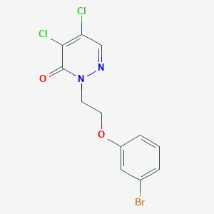 molecular formula C12H9BrCl2N2O2 B7471443 2-[2-(3-Bromophenoxy)ethyl]-4,5-dichloropyridazin-3-one 