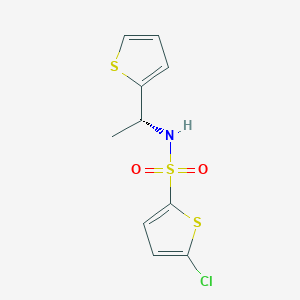 molecular formula C10H10ClNO2S3 B7471450 5-chloro-N-[(1R)-1-thiophen-2-ylethyl]thiophene-2-sulfonamide 