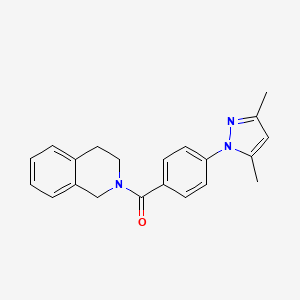 molecular formula C21H21N3O B7471458 3,4-dihydro-1H-isoquinolin-2-yl-[4-(3,5-dimethylpyrazol-1-yl)phenyl]methanone 