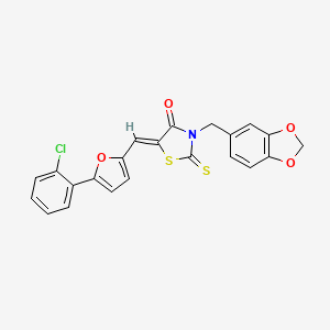 molecular formula C22H14ClNO4S2 B7471465 3-[(2H-1,3-Benzodioxol-5-yl)methyl]-5-{[5-(2-chlorophenyl)furan-2-yl]methylidene}-2-sulfanylidene-1,3-thiazolidin-4-one 