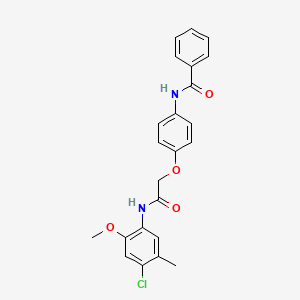 molecular formula C23H21ClN2O4 B7471476 N-[4-[2-(4-chloro-2-methoxy-5-methylanilino)-2-oxoethoxy]phenyl]benzamide 