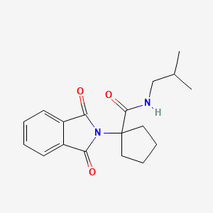 molecular formula C18H22N2O3 B7471493 1-(1,3-dioxoisoindol-2-yl)-N-(2-methylpropyl)cyclopentane-1-carboxamide 