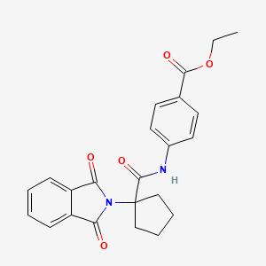 molecular formula C23H22N2O5 B7471494 Ethyl 4-[[1-(1,3-dioxoisoindol-2-yl)cyclopentanecarbonyl]amino]benzoate 