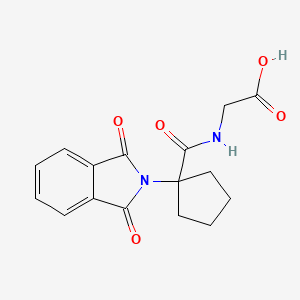 molecular formula C16H16N2O5 B7471514 2-[[1-(1,3-Dioxoisoindol-2-yl)cyclopentanecarbonyl]amino]acetic acid 