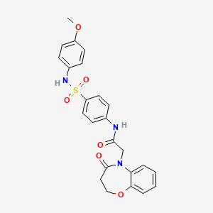 molecular formula C24H23N3O6S B7471518 N-[4-[(4-methoxyphenyl)sulfamoyl]phenyl]-2-(4-oxo-2,3-dihydro-1,5-benzoxazepin-5-yl)acetamide 