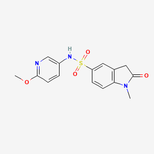 N-(6-methoxypyridin-3-yl)-1-methyl-2-oxo-3H-indole-5-sulfonamide