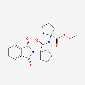 molecular formula C22H26N2O5 B7471525 Ethyl 1-[[1-(1,3-dioxoisoindol-2-yl)cyclopentanecarbonyl]amino]cyclopentane-1-carboxylate 