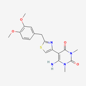 molecular formula C18H20N4O4S B7471533 6-Amino-5-[2-[(3,4-dimethoxyphenyl)methyl]-1,3-thiazol-4-yl]-1,3-dimethylpyrimidine-2,4-dione 