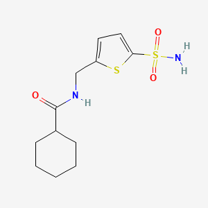 molecular formula C12H18N2O3S2 B7471540 N-[(5-sulfamoylthiophen-2-yl)methyl]cyclohexanecarboxamide 