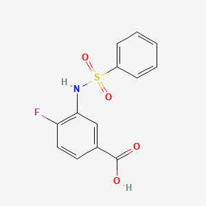 molecular formula C13H10FNO4S B7471549 3-(Benzenesulfonamido)-4-fluorobenzoic acid 