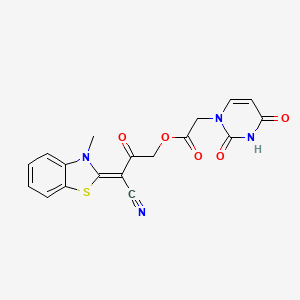 [(3E)-3-cyano-3-(3-methyl-1,3-benzothiazol-2-ylidene)-2-oxopropyl] 2-(2,4-dioxopyrimidin-1-yl)acetate
