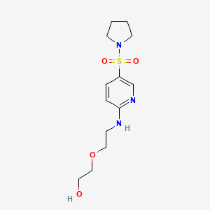 molecular formula C13H21N3O4S B7471565 2-[2-[(5-Pyrrolidin-1-ylsulfonylpyridin-2-yl)amino]ethoxy]ethanol 