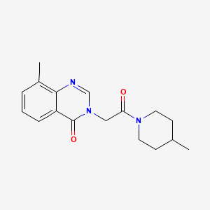 molecular formula C17H21N3O2 B7471581 8-Methyl-3-[2-(4-methylpiperidin-1-yl)-2-oxoethyl]quinazolin-4-one 