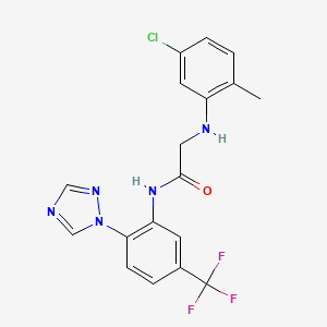 molecular formula C18H15ClF3N5O B7471597 2-(5-chloro-2-methylanilino)-N-[2-(1,2,4-triazol-1-yl)-5-(trifluoromethyl)phenyl]acetamide 