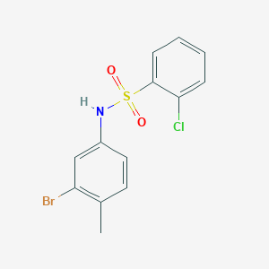 molecular formula C13H11BrClNO2S B7471618 N-(3-bromo-4-methylphenyl)-2-chlorobenzenesulfonamide 