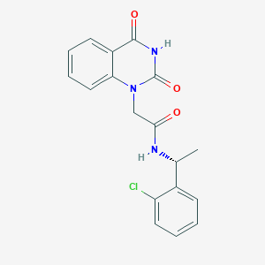 molecular formula C18H16ClN3O3 B7471631 N-[(1R)-1-(2-chlorophenyl)ethyl]-2-(2,4-dioxoquinazolin-1-yl)acetamide 