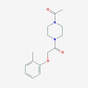 molecular formula C15H20N2O3 B7471632 1-(4-Acetylpiperazin-1-yl)-2-(2-methylphenoxy)ethanone 