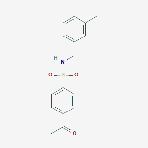 molecular formula C16H17NO3S B7471658 4-acetyl-N-[(3-methylphenyl)methyl]benzenesulfonamide 