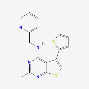molecular formula C17H14N4S2 B7471670 2-methyl-N-(pyridin-2-ylmethyl)-5-thiophen-2-ylthieno[2,3-d]pyrimidin-4-amine 