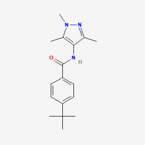 molecular formula C17H23N3O B7471692 4-tert-butyl-N-(1,3,5-trimethylpyrazol-4-yl)benzamide 