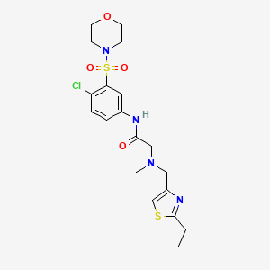 molecular formula C19H25ClN4O4S2 B7471696 N-(4-chloro-3-morpholin-4-ylsulfonylphenyl)-2-[(2-ethyl-1,3-thiazol-4-yl)methyl-methylamino]acetamide 