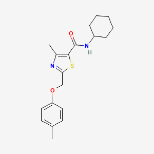 molecular formula C19H24N2O2S B7471719 N-cyclohexyl-4-methyl-2-[(4-methylphenoxy)methyl]-1,3-thiazole-5-carboxamide 
