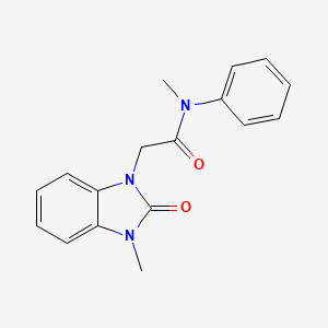 molecular formula C17H17N3O2 B7471720 N-methyl-2-(3-methyl-2-oxobenzimidazol-1-yl)-N-phenylacetamide 