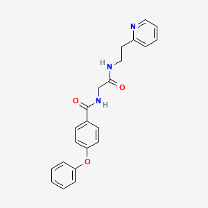 molecular formula C22H21N3O3 B7471733 N-[2-oxo-2-(2-pyridin-2-ylethylamino)ethyl]-4-phenoxybenzamide 