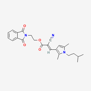 molecular formula C25H27N3O4 B7471739 2-(1,3-dioxoisoindol-2-yl)ethyl (E)-2-cyano-3-[2,5-dimethyl-1-(3-methylbutyl)pyrrol-3-yl]prop-2-enoate 
