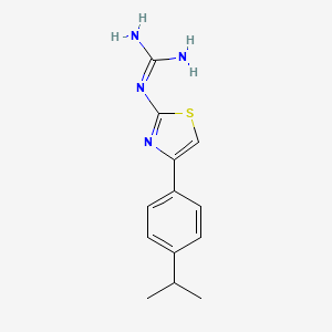 molecular formula C13H16N4S B7471748 2-[4-(4-Isopropylphenyl)thiazole-2-yl]guanidine 