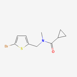 molecular formula C10H12BrNOS B7471787 N-[(5-bromothiophen-2-yl)methyl]-N-methylcyclopropanecarboxamide 