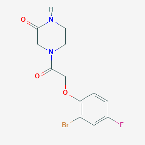molecular formula C12H12BrFN2O3 B7471833 4-[2-(2-Bromo-4-fluorophenoxy)acetyl]piperazin-2-one 