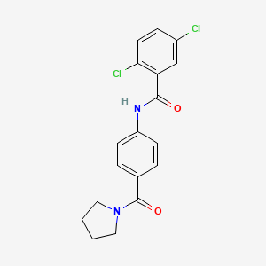2,5-dichloro-N-[4-(pyrrolidine-1-carbonyl)phenyl]benzamide