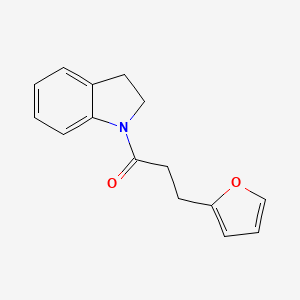molecular formula C15H15NO2 B7471883 1-(2,3-Dihydroindol-1-yl)-3-(furan-2-yl)propan-1-one 